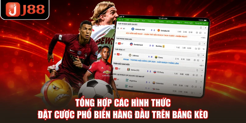 Tổng hợp các hình thức đặt cược phổ biến hàng đầu trên bảng kèo